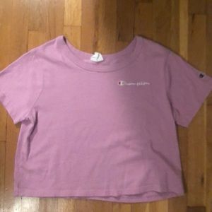 Pink Cropped Women’s Champion Tee